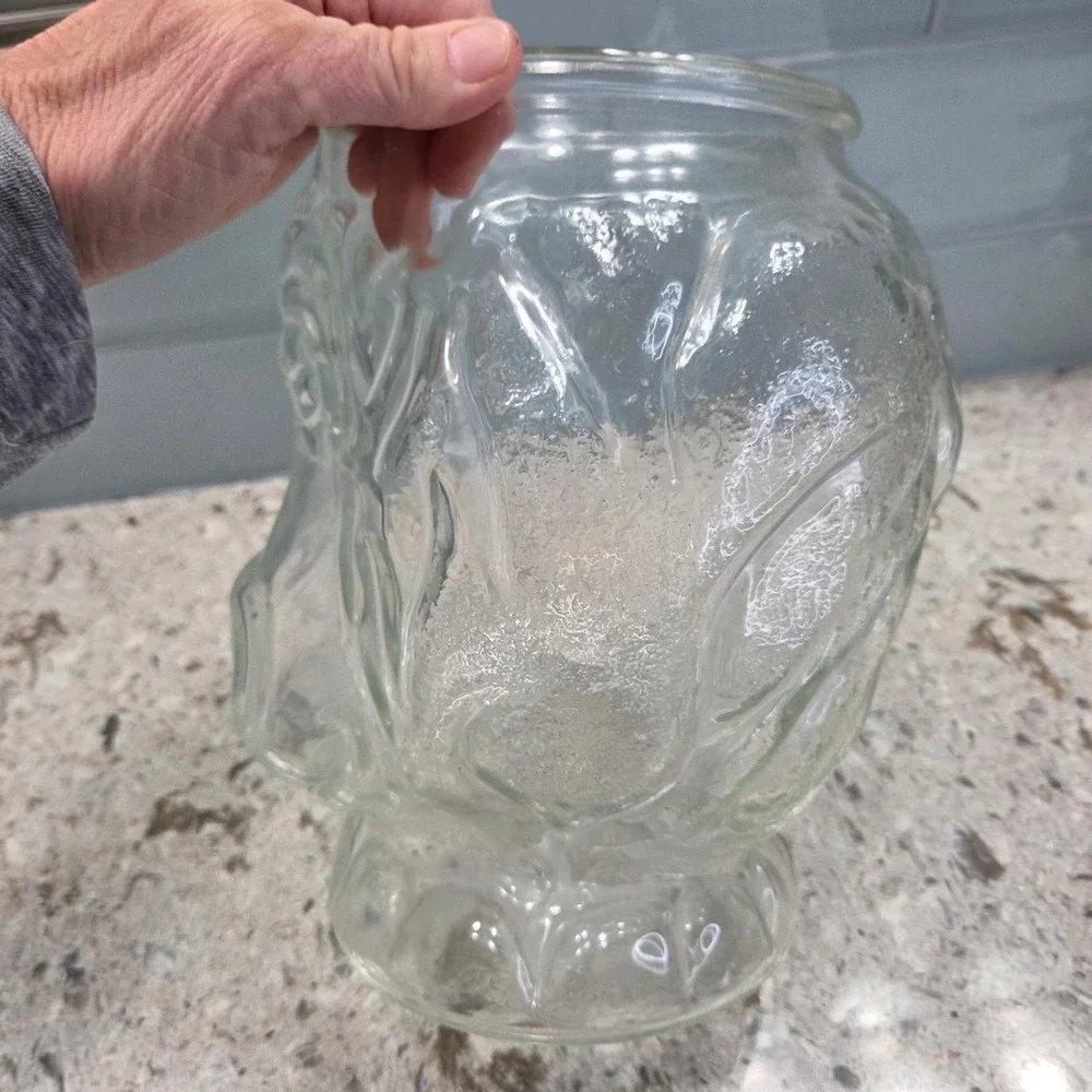 Vintage Libbys Hippo Big Top Circus Glass Cookie Jar Kitchen Decor No Lid